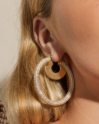 Pave Amalfi Hoops- Gold View 8
