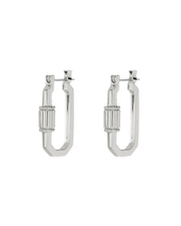 Carabiner Hoops- Silver View 1