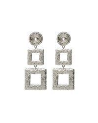 Ceaser Statement Earrings- Silver View 1