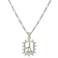 Cherry Dog Tag Necklace- Silver View 1