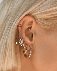 Chain Link Huggies- Silver View 3