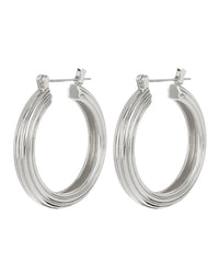 Cher Hoops- Silver View 1