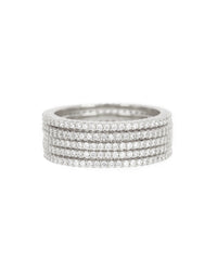 Classique Pave Bands Set- Silver