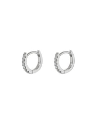 Classique Pave Huggies- 14K White Gold with White Diamonds View 1
