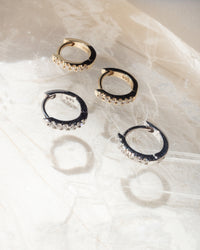 Classique Pave Huggies- 14K White Gold with White Diamonds View 3