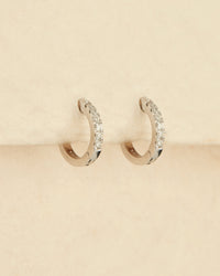 Classique Pave Huggies- 14K White Gold with White Diamonds View 5