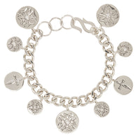 The Cross Coin Bracelet- Silver