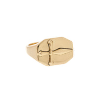 The Cross Signet Ring- Gold View 1