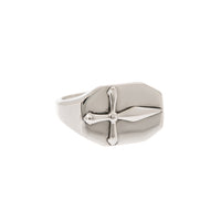 The Cross Signet Ring- Silver View 1