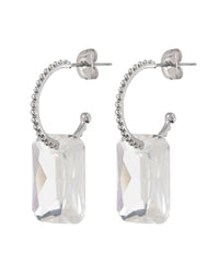 Crystalline Hoops- Silver