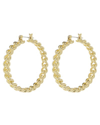 Cuban Link Hoops- Gold View 1