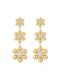 Daisy Statement Earrings- Gold View 1