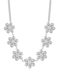 Daisy Statement Necklace- Silver View 1