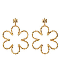Daisy Rope Earrings- Gold View 1