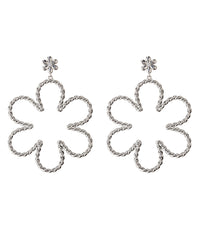 Daisy Rope Earrings- Silver View 1