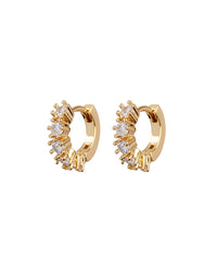 Diamond Bijoux Huggies- Gold View 1