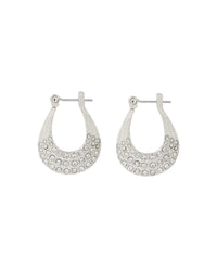 Diana Pave Hoops- Silver View 1