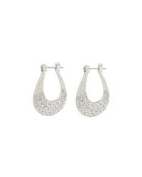 Diana Pave Hoops- Silver View 2