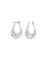 Diana Pave Hoops- Silver view 2