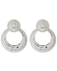 Dree Studded Statement Hoops- Silver View 1