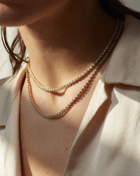 Precious Metal-Plated Brass Chain Link Necklace