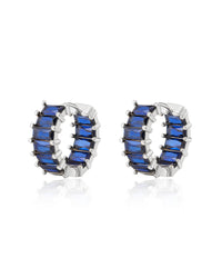 Emerald Ballier Huggies- Blue Sapphire- Silver View 1