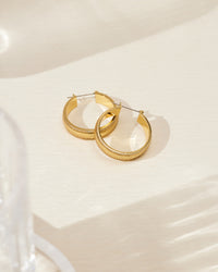The Wavey Snake Chain Hoops- Gold View 3