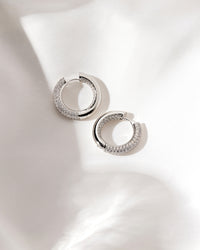 The Reversible Amalfi Hoops- Silver (Ships Early October) View 2