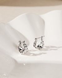 The Mini Louis Chain Hoops- Silver view 2
