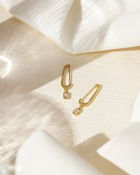 The Francois Safety Pin Earrings- Gold View 3