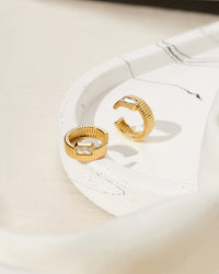 The Francois Ridged Ear Cuff- Gold view 2