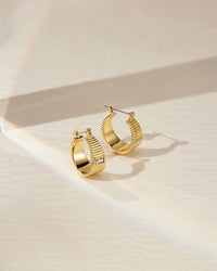 The Francois Ridged Hoops- Gold View 2