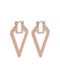 Beaded V Hoops- Rose Gold View 1