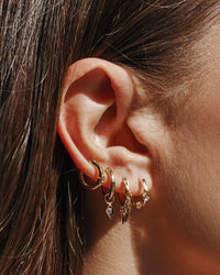 Evil Eye Hoop Huggies - Gold View 3
