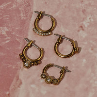 Full Bloom Hoop Earring Set- Rose Gold View 5