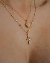 Cross My Heart Charm Necklace- Gold View 5