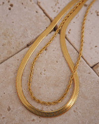 L'Amor Chain Necklace Set- Gold View 2