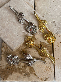 Rosa Bobby Pin Set- Silver View 2