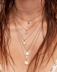 Multi Coin Charm Necklace- Silver View 3