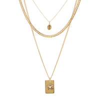 The Fleur Dog Tag Necklace- Gold