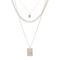 The Fleur Dog Tag Necklace- Silver