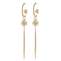 The Fleur Spike Drop Earrings- Gold