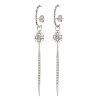 The Fleur Spike Drop Earrings- Silver