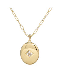 Diamond Pendant Necklace- Gold View 1