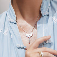Celestial Charm Necklace- Silver View 3