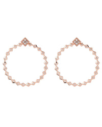 Diamond Kite Statement Hoops- Rose Gold View 1