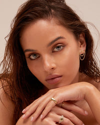 Punk Stud Diamonte Studs- Gold View 3