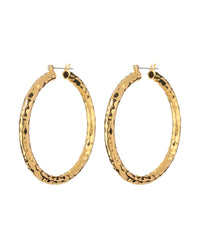 Hammered Amalfi Hoops- Gold View 1
