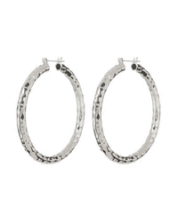 Hammered Amalfi Hoops- Silver View 1