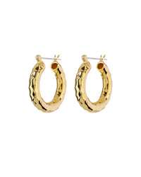 Hammered Baby Amalfi Hoops- Gold View 1